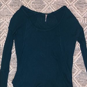 Teal long sleeve free people top!